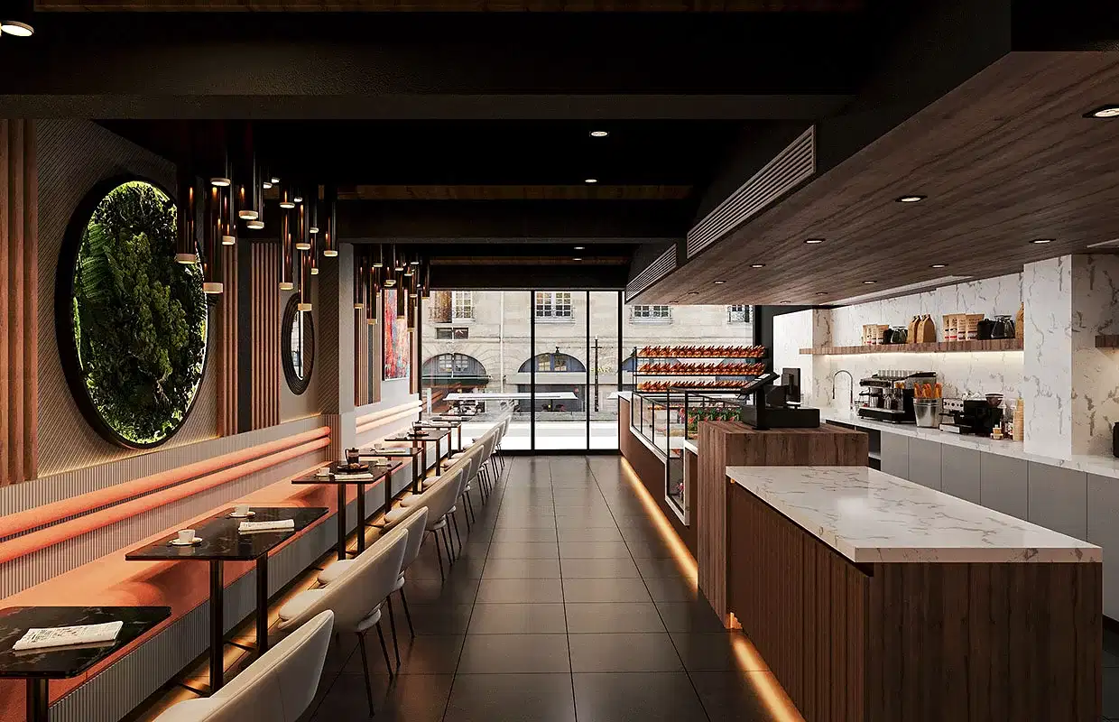 cafe iç mekan tasarımları